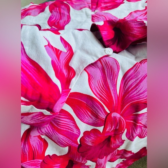 White Pink Linen Orchid Rua Sleeveless Shift Dress Size XS - Picture 4 of 5